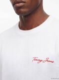 White Logo Flag Embroidery Peached T-Shirt  Men