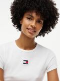 Bej TricouTommy Badge Ribbed Slim   Femei