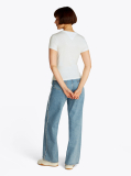 Bej Tricou Esential Cu Croiala Slim Si Logo  Femei