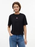 Negru Tricou Boxy  Femei