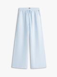 Blue Pantaloni Largi Din Amestec De In Cu Sireturi  Femei