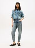 Denim Blugi Mom Jeans Cu Talie Foarte Inalta Si Picior Tapered  Femei