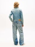 Denim Jacheta Relaxata Din Denim Decolorat Stil Trucker  Femei