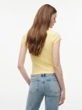 Galben Tricou Slim Cu Guler Rotund Tommy Badge  Femei