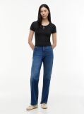 Negru Tricou Henley Slim Fit  Femei