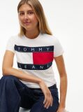 Alb Tricou Tommy Flag  Femei
