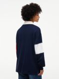 Blue Tommy Flag Jersey Oversized Rugby Shirt  Women