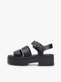 Negru Sandale Din Piele Cu Platforma   Femei