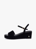 Negru Sandale Cu Talpa Inalta Din Piele Suede Cu Monograma TH  Femei