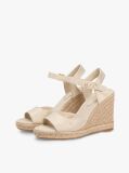 Bej Satin Espadrile Cu Talpa Inalta Si Monogram TH  Femei