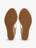 Bej Satin Espadrile Cu Talpa Inalta Si Monogram TH  Femei