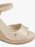 Bej Satin Espadrile Cu Talpa Inalta Si Monogram TH  Femei