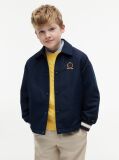 Blue Jacket Coach Cu Croiala Lejera Si Logo  Baieti