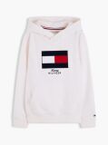 White Logo Interlock Knit Hoody  Boys