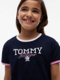 Blue T-Shirt Crest Cu Croiala Lejera  Fete