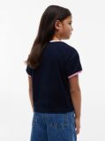 Blue T-Shirt Crest Cu Croiala Lejera  Fete