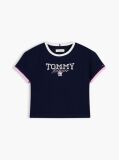 Blue T-Shirt Crest Cu Croiala Lejera  Fete