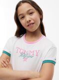 Alb T-Shirt Crest Cu Croiala Lejera  Fete