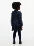 Blue Rochie In Straturi Cu Buline Metalice  Fete