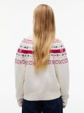 Bej Pulover Intarsia Fair Isle Cu Croiala Lejera  Fete
