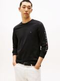 Negru Tricou Cu Maneca Lunga Slim Fit  Barbati