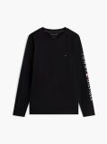 Negru Tricou Cu Maneca Lunga Slim Fit  Barbati