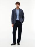 Blue Cotton Cashmere Crew Neck Jumper  Men