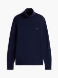 Blue Cotton Cashmere Roll Neck Jumper  Men