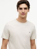 Bej Tricou Cu Broderie Steag  Barbati