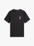 Negru Tricou Cu Guler Rotund Si Logo Brodat  Barbati