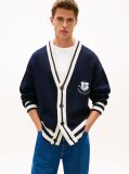 Blue Crest Appliqué Athleisure V-Neck Cardigan  Men