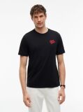 Negru T-Shirt Cu Imprimeu Pe Spate Si Guler Crew  Barbati
