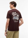 Maro T-Shirt Cu Imprimeu Pe Spate Si Guler Crew  Barbati