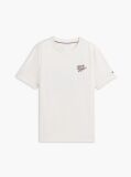 Bej T-Shirt Cu Imprimeu Pe Spate Si Guler Crew  Barbati