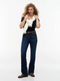 Blue Tricou Slim Fit Tricotat Cu Guler In V  Femei