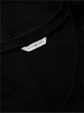 Negru Tricou Slim Fit Tricotat Cu Guler In V  Femei