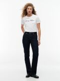 Alb Tricou Regular Cu Guler Crew  Femei