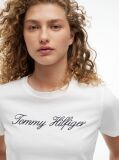 Alb Tricou Regular Cu Guler Crew  Femei