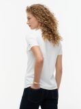 Alb Tricou Regular Cu Guler Crew  Femei