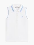Alb 1985 Tricou Polo Fara Maneci Pique Cu Croiala Slim  Femei