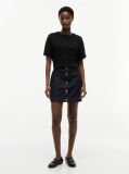 Blue Fusta Mini Denim Cu Nasturi Aurii  Femei