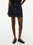 Blue Fusta Mini Denim Cu Nasturi Aurii  Femei