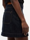 Blue Fusta Mini Denim Cu Nasturi Aurii  Femei