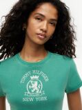 Verde Tricou Slim Washed Crest  Femei