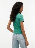 Verde Tricou Slim Washed Crest  Femei