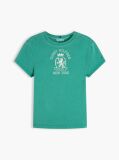Verde Tricou Slim Washed Crest  Femei