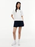 Alb Tricou Polo Cu Croiala Normala De Culoare Aurie Cu Nasturi  Femei
