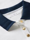 Alb Tricou Polo Cu Croiala Normala De Culoare Aurie Cu Nasturi  Femei