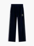 Blue Velour Mid Rise Relaxed Straight Joggers  Women