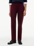 Red Slim Straight Gabardine Trousers  Women